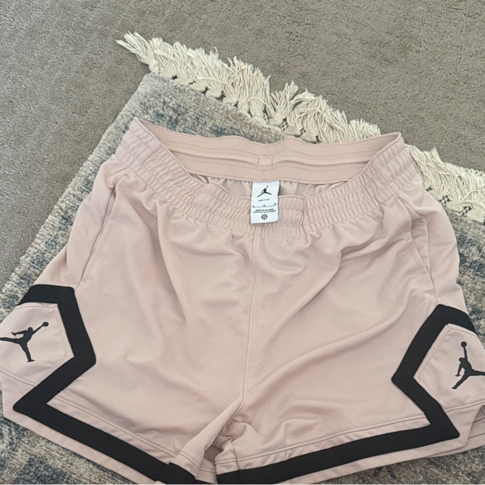 Jordan Women's Athletic Shorts in Light Pink and Black